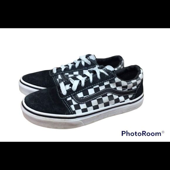 VANS OFF THE WALL Youth Size US 3 Black & White Checkered Suede SKATE Ca… - Picture 1 of 8